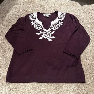 Vintage Cathy Daniels Deep Purple Knit Top